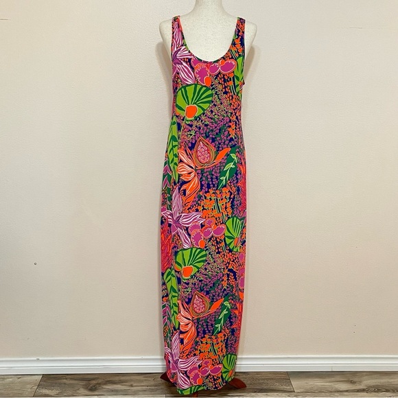 Trina Turk Resort Wear Violina Print Jersey Maxi Floral Dress - Picture 1 of 15
